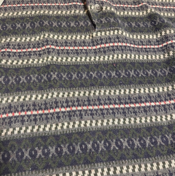 Vintage Club Room Cotton Fair Isle Men's Collar Henley Polo Sweater Men's XXL - Picture 4 of 5